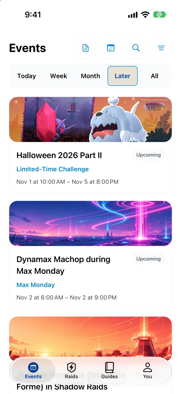 Start with Events · NextCatch